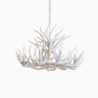 Antler Metal/Resin Chandelier, White