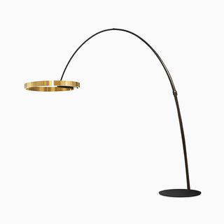 Blair Ring Metal/Silicone Floor Lamp, Black/Gold