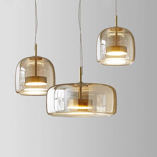 Simple Glass Pendant Light, Clear/Smoked/Amber