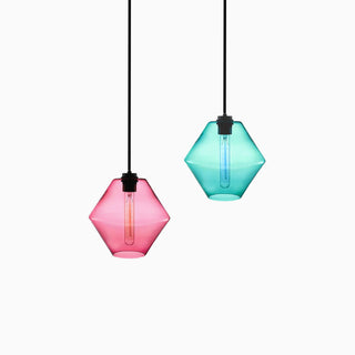 Art Deco Cylindrical Glass Pendant Light, 3 Style, 6 Color