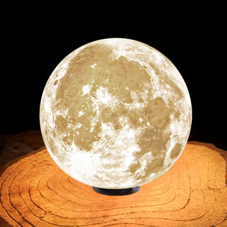 Modern Moon Resin Outdoor Lamp Post, Warm Light