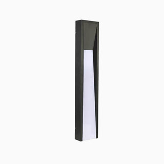 Modern Rectangular Metal Outdoor Wall Lamp, Black/White