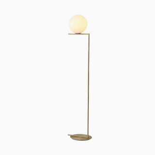 Simple Glass Ball Metal Pole Floor Lamp, Living Room