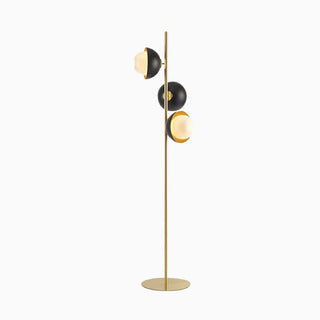 Black & Gold Semicircle Floor Lamp, 3 Heads, Metal, L 53CM