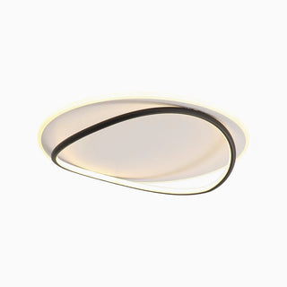 Ring Modern Flush Mount Ceiling Light , Black/White, Dining Room