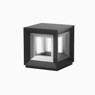 Black Solar Pier-Mount Outdoor Pillar Light, L 25/30/41CM