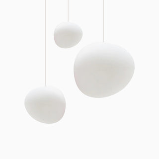 Egg-shaped Glass Pendant Light, Globe, Modern