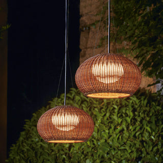 Ursula Retro Lantern Gold Pendant Light, Bamboo/Acrylic