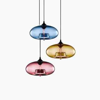 Futuristic Glass Flying Saucer Pendant Light, 6 Color