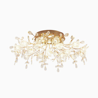 LINA Art Deco Elegant Flower Flush Mount Ceiling Lights, Gold