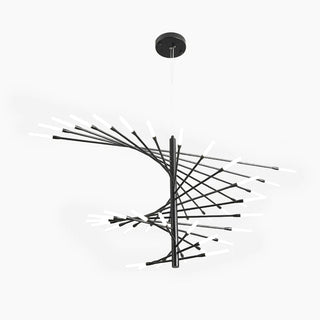 Lyla Modern Chandelier Rotating Fireworks, Black/Gold