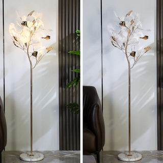 Leslie Artistic Floor Lamp, Ceramic/Metal, White/Gold, Study & Bedroom