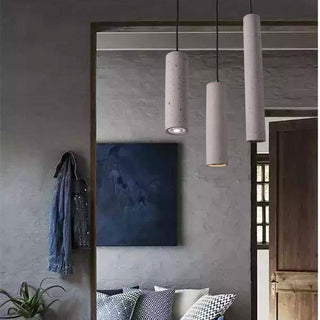 Industrial Style Cement Art Water Pipe Pendant Light, 2 Material Styles