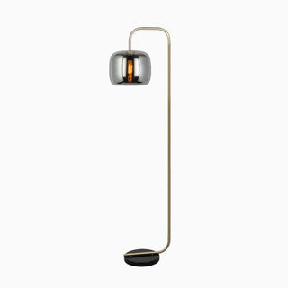 Smoke Gray Floor Lamp, Metal & Glass, L 160CM