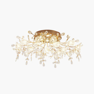 LINA Art Deco Elegant Flower Flush Mount Ceiling Lights, Gold