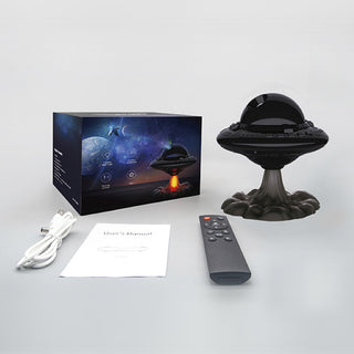 Black UFO Starry Sky Projector Remote Control Light