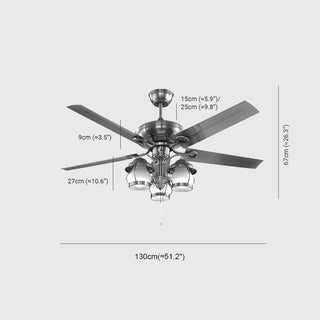 4-Blade Ceiling Fan Light, DIA 130CM