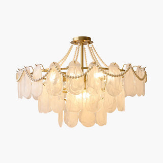 Krislynn Elegant Pearl/Glass/Metal Chandelier, White