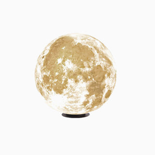 Modern Moon Resin Outdoor Lamp Post, Warm Light