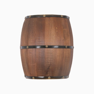 Barrel Wall Lamp, Metal & Wood, 2 Heads, 15x30cm