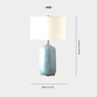 Leslie Modern Drum Ceramic/Fabric Table Lamp, Blue