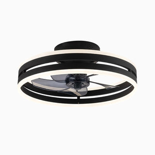 Black Double-layer Ceiling Fan with Light, 2 Color, 16"/20"