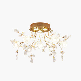 LINA Art Deco Elegant Flower Flush Mount Ceiling Lights, Gold