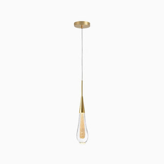 Teardrop Gold Pendant Light, Crystal & Metal, 1/3/5 Heads