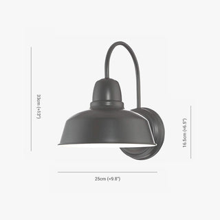 Black Outdoor Wall Lamp, 13”