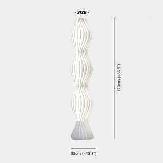 Artistic Pleated Acrylic Floor Lamp, White