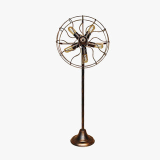 Brown Fan Design Floor Lamp, Metal, 56"