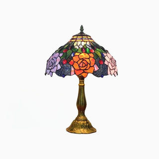 Mid Century Dome Shade Glass Table Lamp, Multicolor