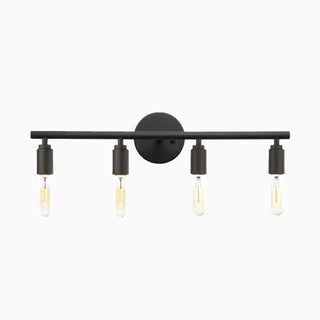 Bulb Black Mirror Front Vanity Wall Lamp, 3/4 Heads