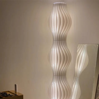 Artistic Pleated Acrylic Floor Lamp, White