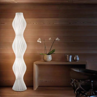 Artistic Pleated Acrylic Floor Lamp, White