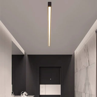 Blair Modern LED Linear Black Metal Flush Mount Ceiling Light