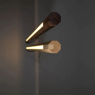 Minimalist Linear Floor Lamp, Wood/Acrylic, Living Room