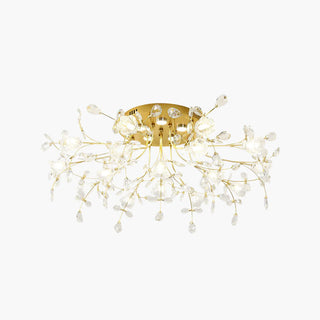 LINA Art Deco Elegant Flower Flush Mount Ceiling Lights, Gold