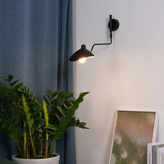 Blair Modern Simple Long Arm Wall Lamp, Metal, Black, Living Room