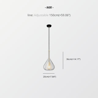 Simple Water Drop Glass Pendant Lamp, 3 Colors, Kitchen Island/Bedside