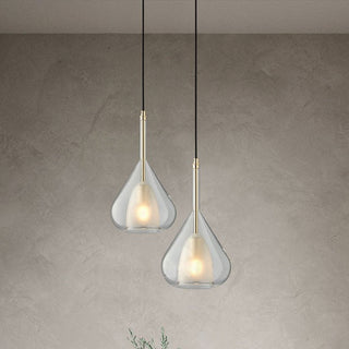 Simple Water Drop Glass Pendant Lamp, 3 Colors, Kitchen Island/Bedside