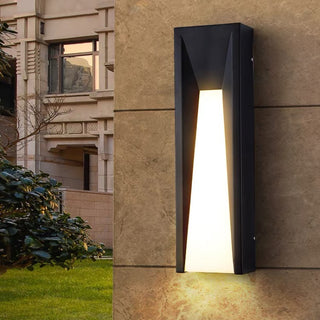 Modern Rectangular Metal Outdoor Wall Lamp, Black/White