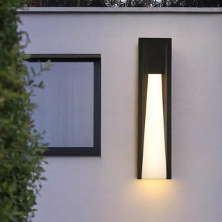 Modern Rectangular Metal Outdoor Wall Lamp, Black/White