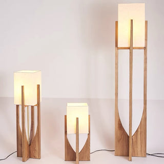 Natural Rectangular Floor Lamp ,  Wood/Fabric