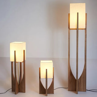 Natural Rectangular Floor Lamp ,  Wood/Fabric