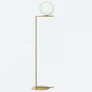 Simple Glass Ball Metal Pole Floor Lamp, Living Room