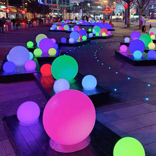 LED Neon Color Sphere Shape PVC Floor Lamp Remote Control