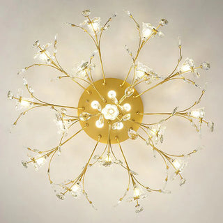 LINA Art Deco Elegant Flower Flush Mount Ceiling Lights, Gold