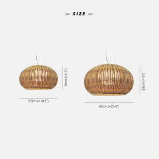 Ursula Retro Lantern Gold Pendant Light, Bamboo/Acrylic