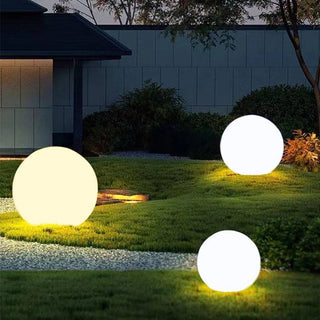 Minimalist Globe LED Outdoor Light, Resin, White